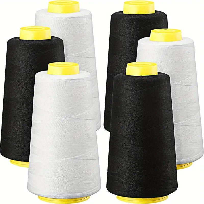 3 Black + 3 White Overlock Thr - đánh giá và giá Serger Thread Cone