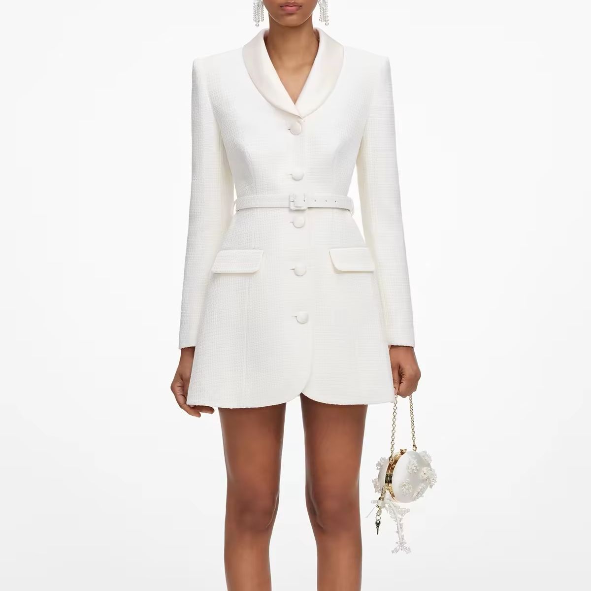Women Tweed Blazer Mini Dress  - đánh giá và giá Sewing Tweed
