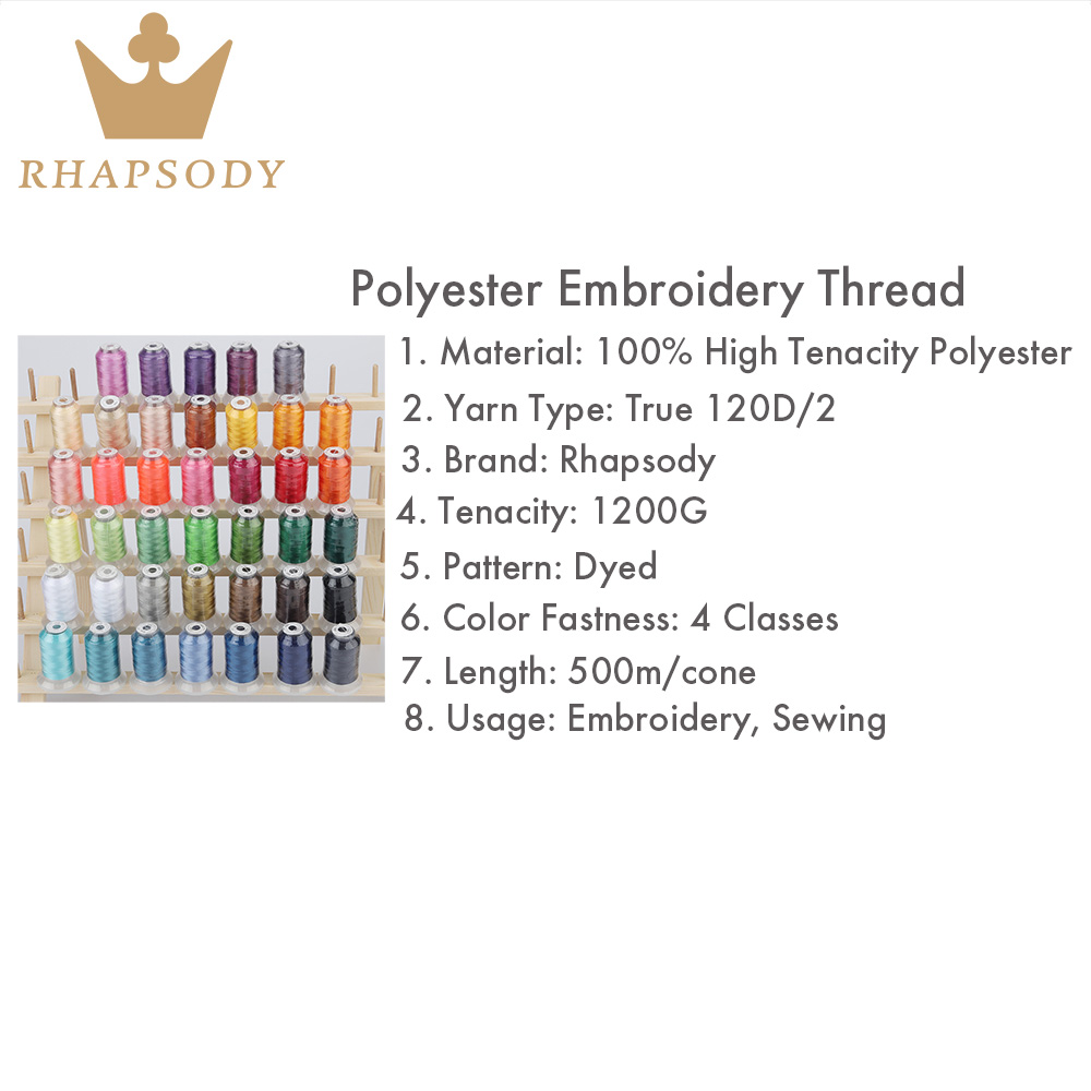 40W Polyester Thêu Ren 500M Dâ - đánh giá và giá Serger Thread Cone