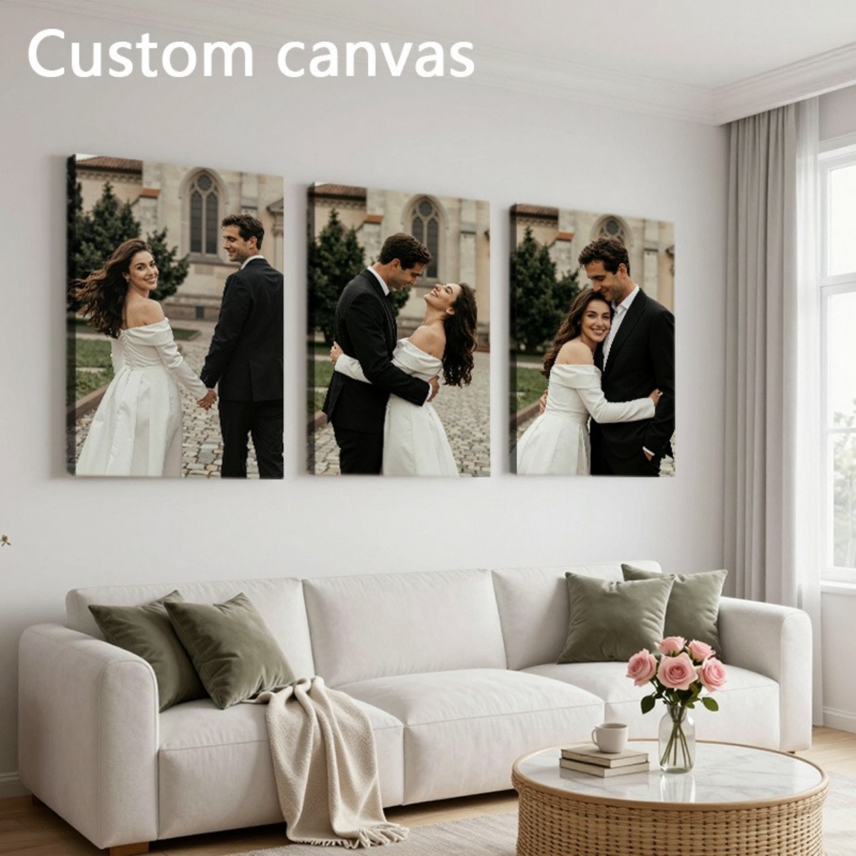 Set of 3 Custom Photo Canvas P - đánh giá và giá Sewing Custom