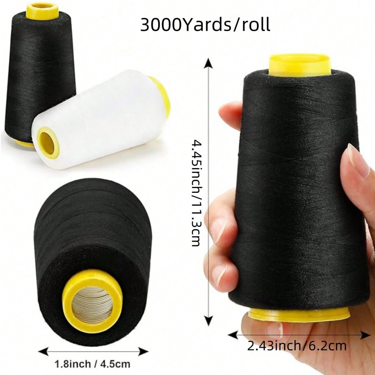 1-6Rolls 3000 Yard Each Serger - đánh giá và giá Serger Thread Cone