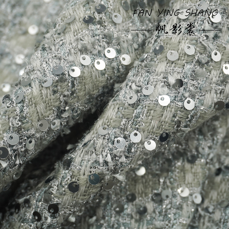 Silver Gray Glitter Sequins Tw - đánh giá và giá Sewing Tweed