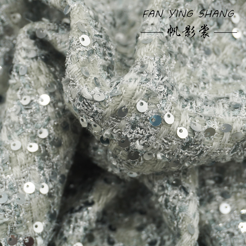 Silver Gray Glitter Sequins Tw - đánh giá và giá Sewing Tweed