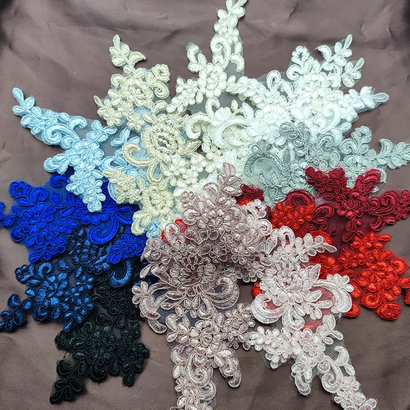 5Pairs Lace Applique Sew on Pa - đánh giá và giá Sewing Embroidery Fabric