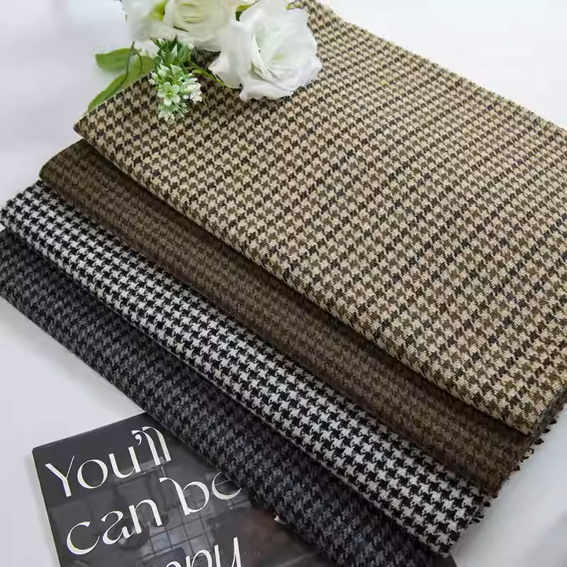 Light Coffee Small Houndstooth - đánh giá và giá Sewing Tweed