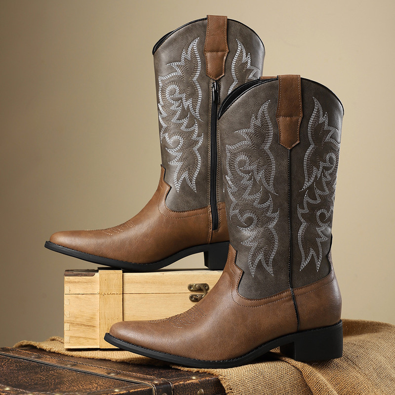 NEW Men High Boots Embroidery  - đánh giá và giá Sewing Embroidery Fabric
